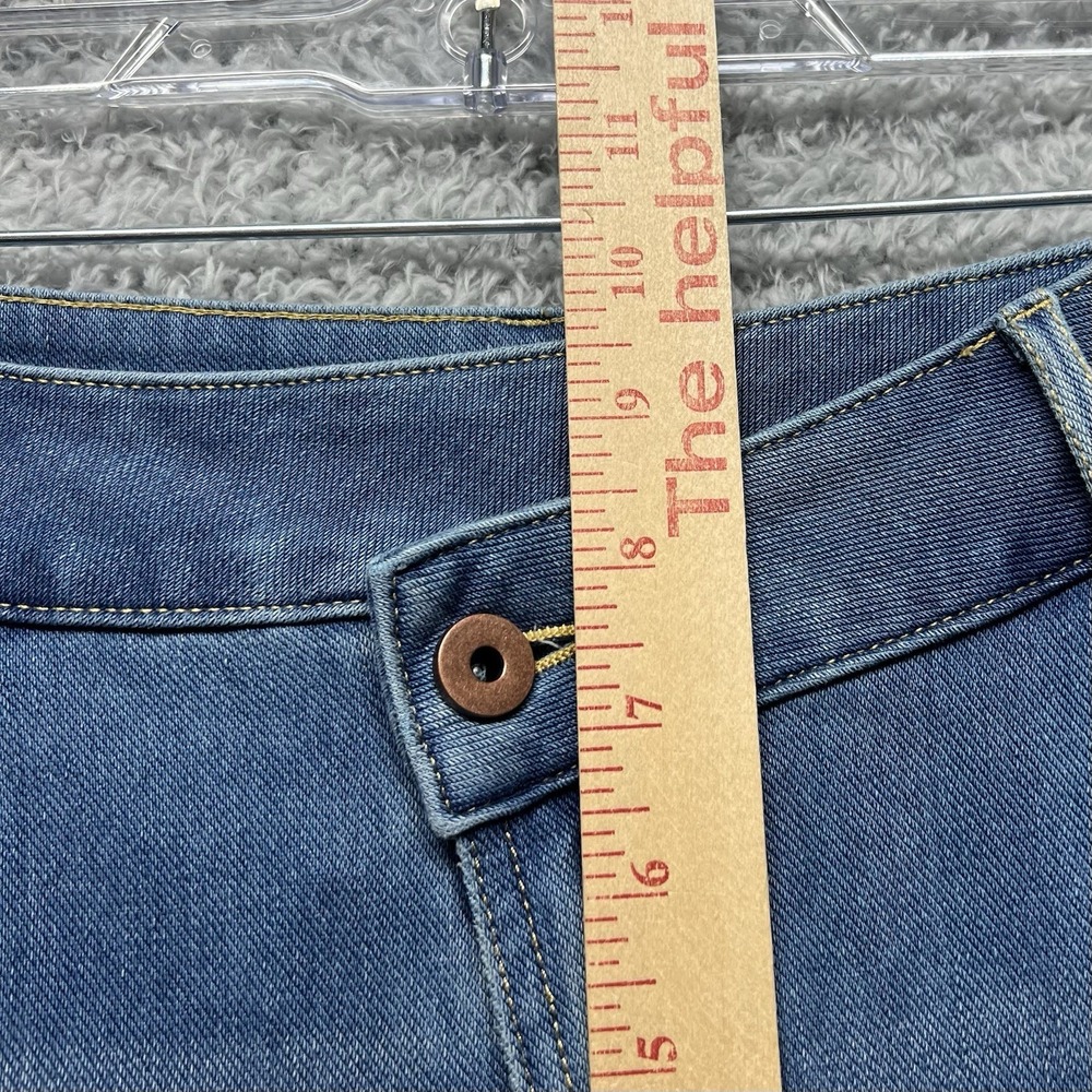 Halara Asymetrical Wide Leg Jeans Small Tall Blue Stretch Faded Baggy - Picture 13 of 13